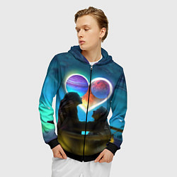 Толстовка 3D на молнии мужская Ваня Дмитриенко Венера-Юпитер, цвет: 3D-черный — фото 2