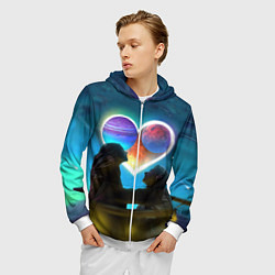 Толстовка 3D на молнии мужская Ваня Дмитриенко Венера-Юпитер, цвет: 3D-белый — фото 2
