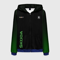 Толстовка 3D на молнии мужская Шкода РС Z, цвет: 3D-синий