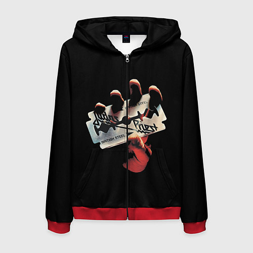 Мужская толстовка на молнии Judas Priest / 3D-Красный – фото 1