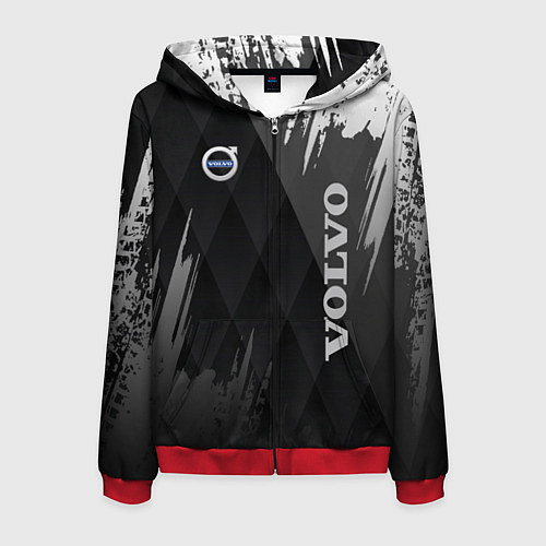 Мужская толстовка на молнии Volvo / 3D-Красный – фото 1