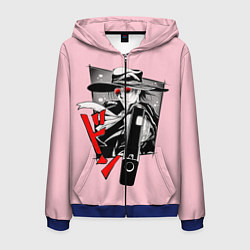 Толстовка 3D на молнии мужская Hellsing Хеллсинг, цвет: 3D-синий