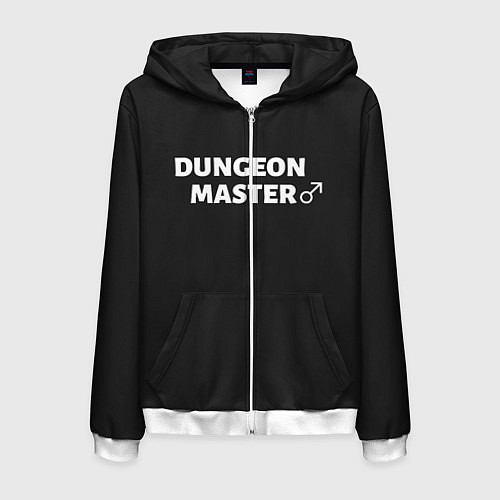 Мужская толстовка на молнии Dungeon Master / 3D-Белый – фото 1