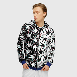 Толстовка 3D на молнии мужская МЕМ КОТ ЪУЪ СЪУКА, цвет: 3D-синий — фото 2