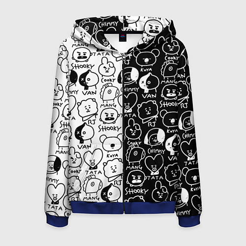 Мужская толстовка на молнии BTS BT21 / 3D-Синий – фото 1