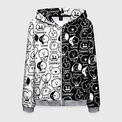 Толстовка 3D на молнии мужская BTS BT21, цвет: 3D-меланж