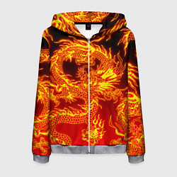 Толстовка 3D на молнии мужская ДРАКОН, цвет: 3D-меланж