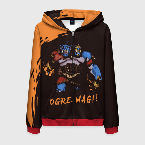 Мужская толстовка на молнии Огр Dota 2 / 3D-Красный – фото 1