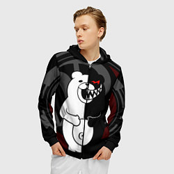 Толстовка 3D на молнии мужская MONOKUMA МОНОКУМА DANGANRO, цвет: 3D-черный — фото 2