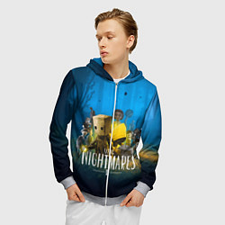Толстовка 3D на молнии мужская LITTLE NIGHTMARES 2, цвет: 3D-меланж — фото 2