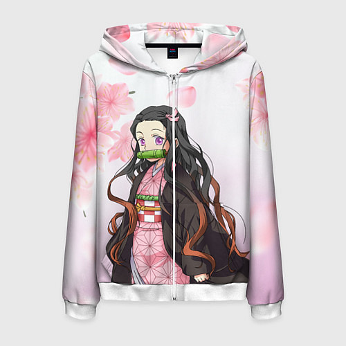 Мужская толстовка на молнии НЕЗУКА NEZUKO / 3D-Белый – фото 1