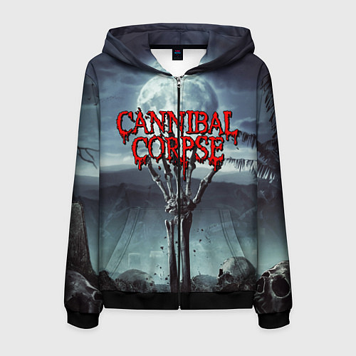 Мужская толстовка на молнии CANNIBAL CORPSE / 3D-Черный – фото 1