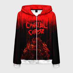 Толстовка 3D на молнии мужская CANNIBAL CORPSE, цвет: 3D-белый