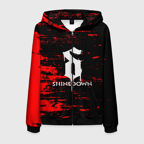 Мужская толстовка на молнии Shinedown / 3D-Черный – фото 1