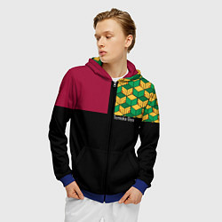 Толстовка 3D на молнии мужская Гию Томиока Kimetsu no Yaiba, цвет: 3D-синий — фото 2