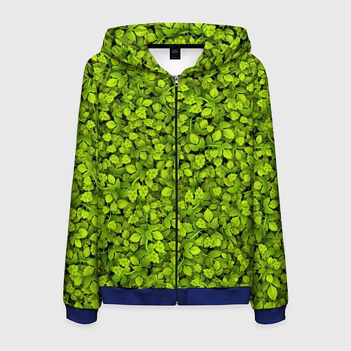 Мужская толстовка на молнии Хмель / 3D-Синий – фото 1