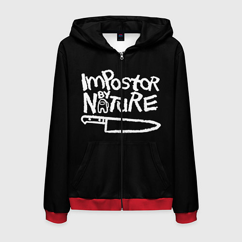 Мужская толстовка на молнии Among Us Naughty by Nature / 3D-Красный – фото 1