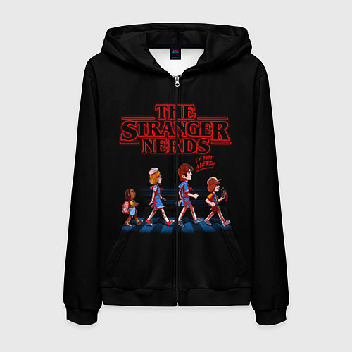 Мужская толстовка на молнии The Stranger Nerds / 3D-Черный – фото 1