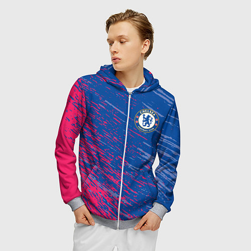 Мужская толстовка на молнии CHELSEA / 3D-Меланж – фото 3