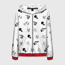 Толстовка 3D на молнии мужская Кровосток Паттерн Z, цвет: 3D-красный