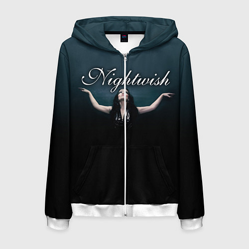 Мужская толстовка на молнии Nightwish with Tarja / 3D-Белый – фото 1