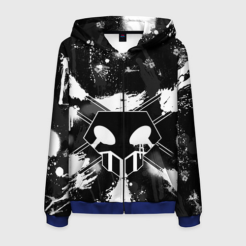 Мужская толстовка на молнии БЛИЧ ШИНИГАМИ ЛОГО НА СПИНЕ / 3D-Синий – фото 1