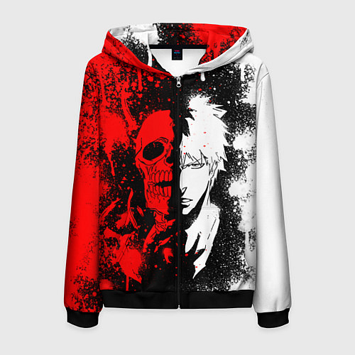 Мужская толстовка на молнии ИЧИГО БЛИЧ ICHIGO BLEACH / 3D-Черный – фото 1