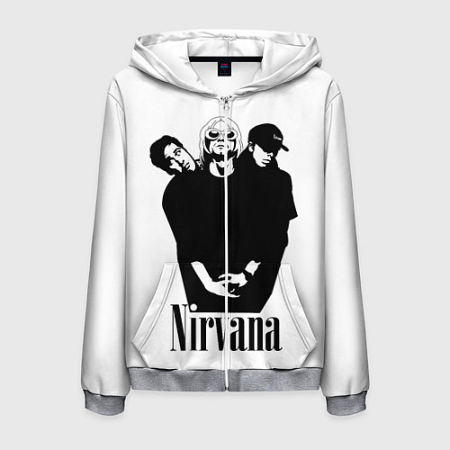 Мужская толстовка на молнии Nirvana Группа / 3D-Меланж – фото 1