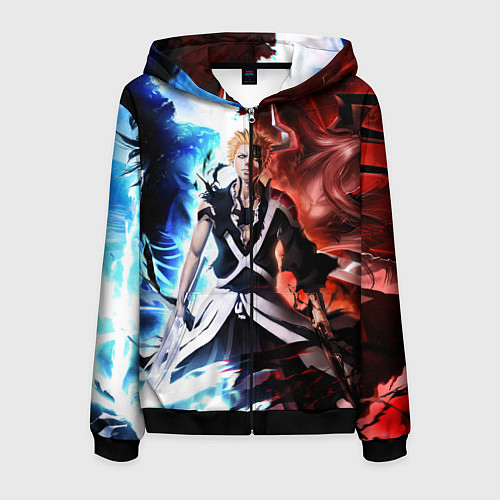 Мужская толстовка на молнии Bleach Ichigo Kurosaki / 3D-Черный – фото 1