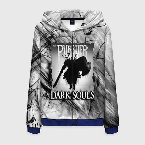 Мужская толстовка на молнии DARK SOULS ТЁМНЫЙ МИР / 3D-Синий – фото 1