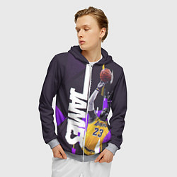 Толстовка 3D на молнии мужская Леброн, цвет: 3D-меланж — фото 2