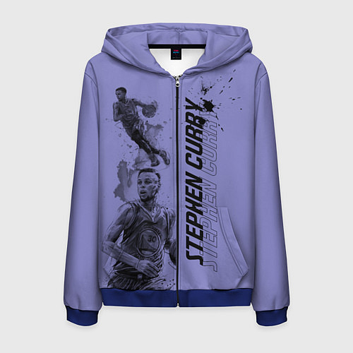 Мужская толстовка на молнии Стефон Карри / 3D-Синий – фото 1