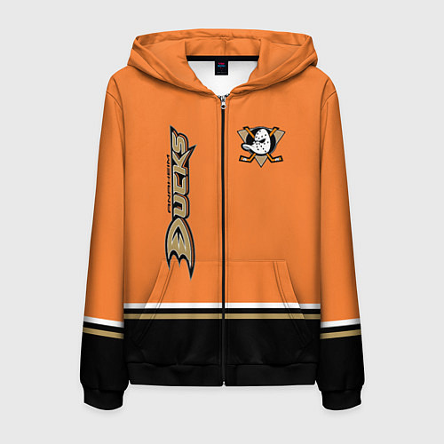 Мужская толстовка на молнии Anaheim Ducks / 3D-Черный – фото 1