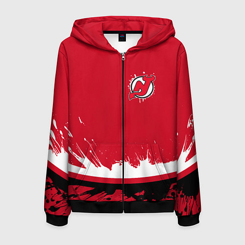 Мужская толстовка на молнии New Jersey Devils Ink / 3D-Черный – фото 1