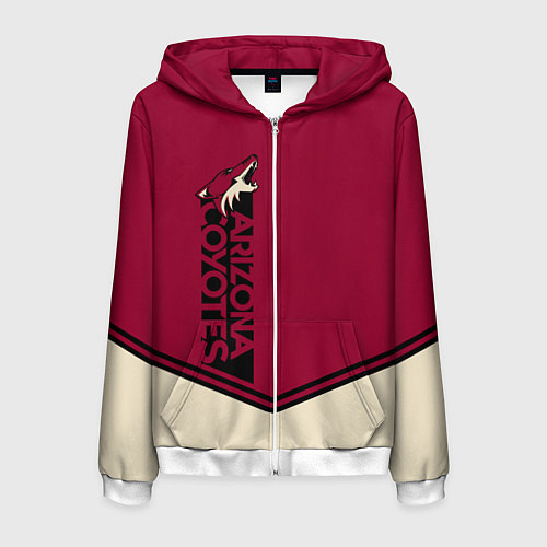 Мужская толстовка на молнии Arizona Coyotes / 3D-Белый – фото 1