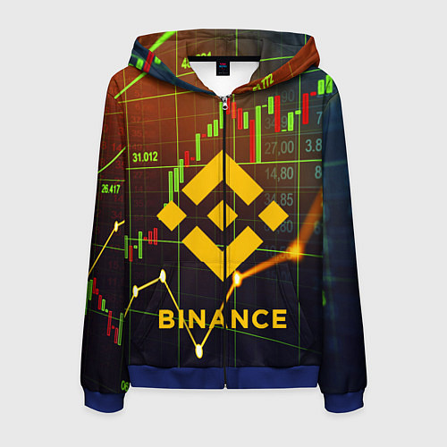 Мужская толстовка на молнии BINANCE БИНАНС БАНАН / 3D-Синий – фото 1