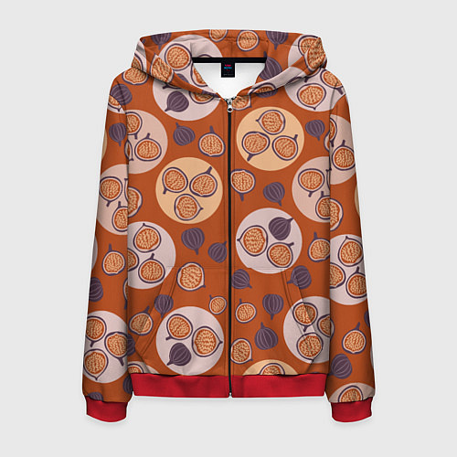 Мужская толстовка на молнии Фиговый день / 3D-Красный – фото 1