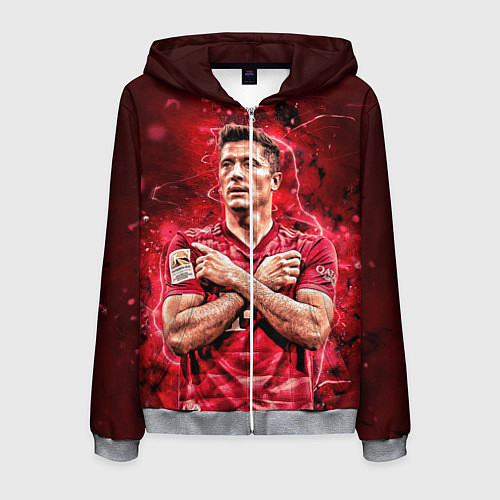 Мужская толстовка на молнии Левандовски Lewandowski 9 / 3D-Меланж – фото 1