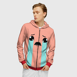 Толстовка 3D на молнии мужская Crying Isaac, цвет: 3D-красный — фото 2