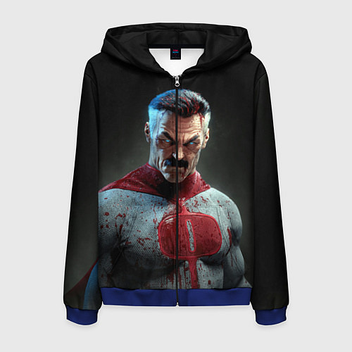 Мужская толстовка на молнии Омнимен / 3D-Синий – фото 1