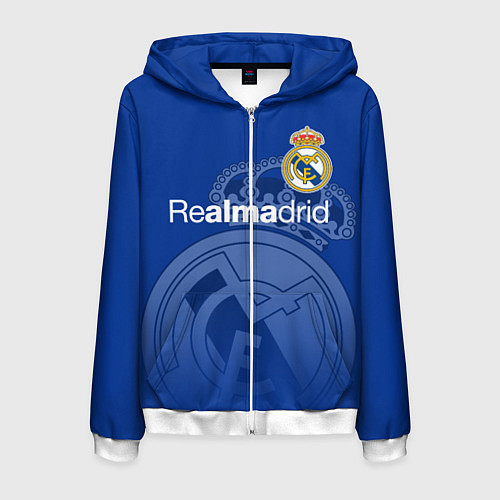 Мужская толстовка на молнии REAL MADRID РЕАЛ МАДРИД / 3D-Белый – фото 1