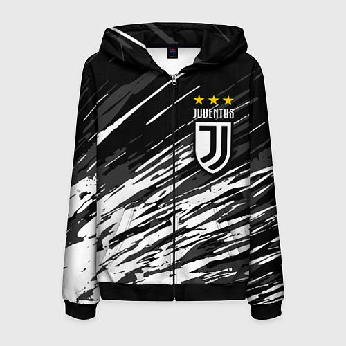 Мужская толстовка на молнии JUVENTUS ЮВЕНТУС БРЫЗГИ / 3D-Черный – фото 1