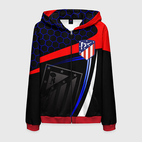 Мужская толстовка на молнии АТЛЕТИКО МАДРИД ATLETICO / 3D-Красный – фото 1