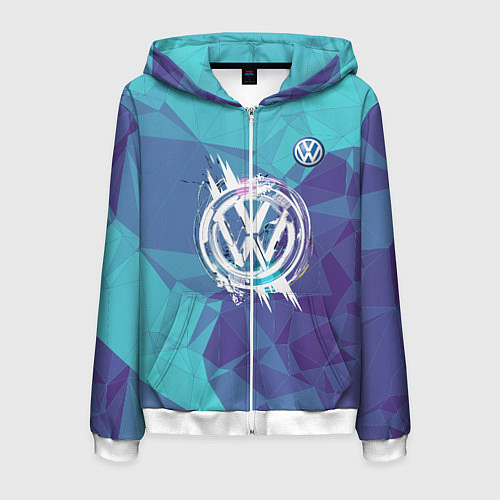 Мужская толстовка на молнии VOLKSWAGEN / 3D-Белый – фото 1