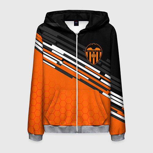 Мужская толстовка на молнии ФК ВАЛЕНСИЯ SPORT СПОРТ / 3D-Меланж – фото 1