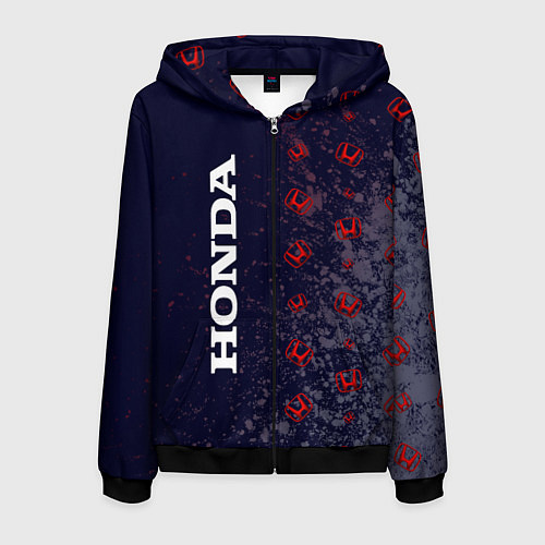 Мужская толстовка на молнии Хонда - Взрыв Паттерн / 3D-Черный – фото 1