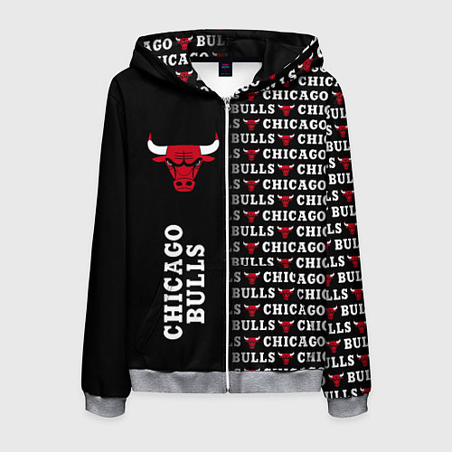 Мужская толстовка на молнии CHICAGO BULLS 7 / 3D-Меланж – фото 1