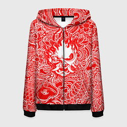 Толстовка 3D на молнии мужская Samurai, цвет: 3D-черный