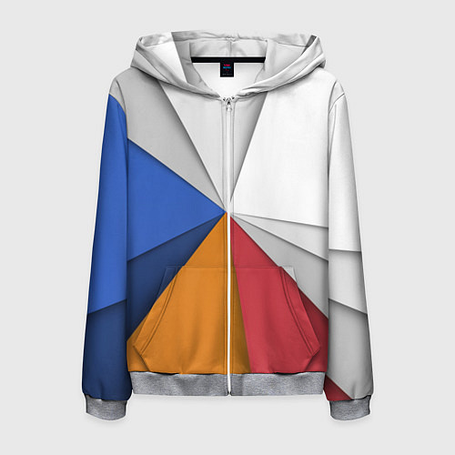 Мужская толстовка на молнии Трегоугольник / 3D-Меланж – фото 1