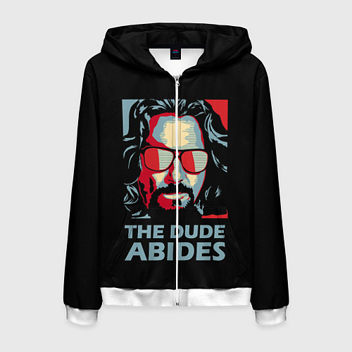 Мужская толстовка на молнии The Dude Abides Лебовски / 3D-Белый – фото 1